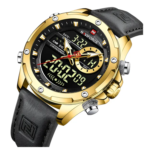 Reloj Naviforce Nf9208 Lujo Cronógrafo 3atm Malla Cuero
