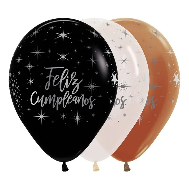 Bombas Globos Feliz Cumple R12 X50 Unidades Calidad Premium