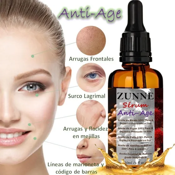 Sérum Antiarrugas/ Ricino/argán/aguacate/almendras/ Romero