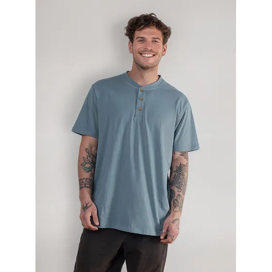 Polera Hombre Cuello Redondo Botones Molle Uv+pro Lenga®