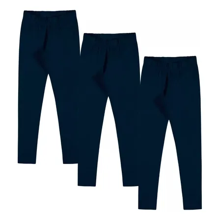 Kit 3 Legging Infantil Flanelada Menina Básica Cotton Malwee