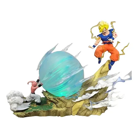 Figura Dragon Ball Z Majin Buu Vs Son Goku Genkidama Luz Led