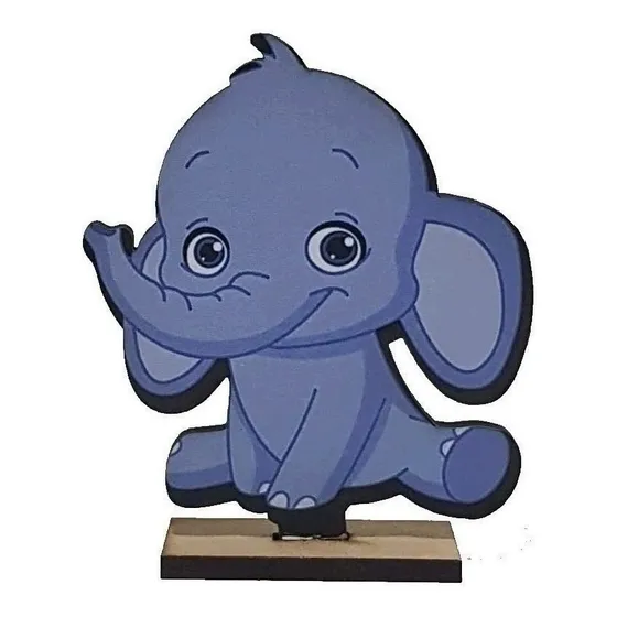 Centro De Mesa Economico X10u Baby Shower Elefante Celeste