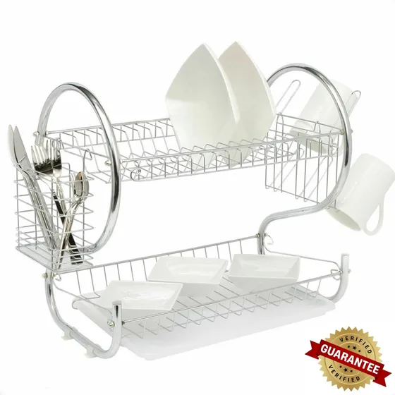 Escurridor De Platos Y Cubiertos Modelo Cisne 2 Niveles 