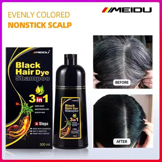 Tinte Shampoo 3 En 1 Colores Varios Elimina Las Canas Meidu