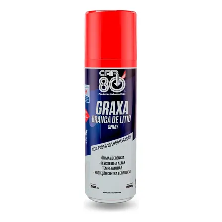 Car80 Graxa Branca Litio Lubrificante Spray Multiuso 300ml