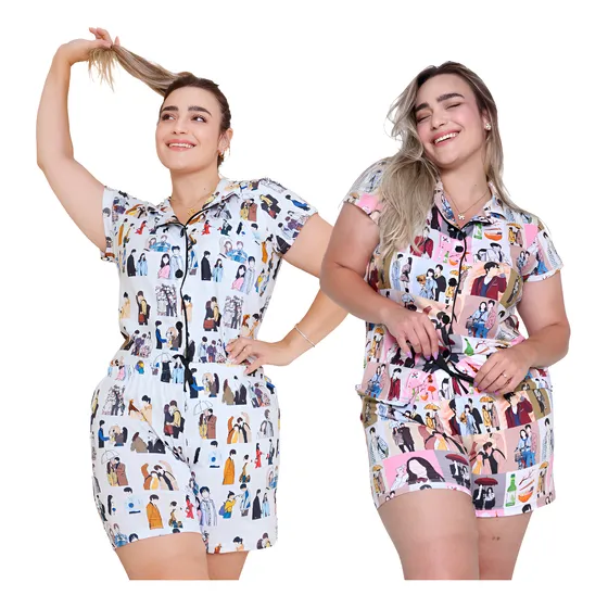 Pijama Dorama Feminino Aberto Botoes
