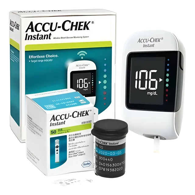 Pack Glucometro Accu-chek® Instant + 50 Tiras + 50 Lancetas