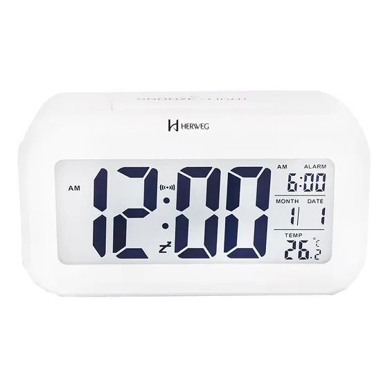 Relógio Despertador Digital Herweg Alarme Termômetr 2988 021
