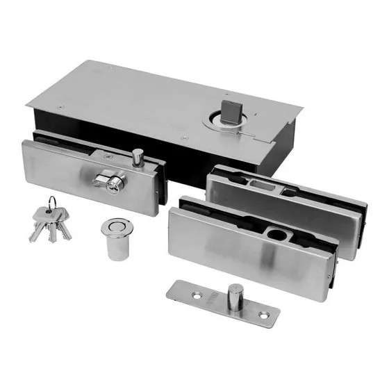 Kit Cerradura Y Bisagra Para Puerta De Cristal 1012 Herralum