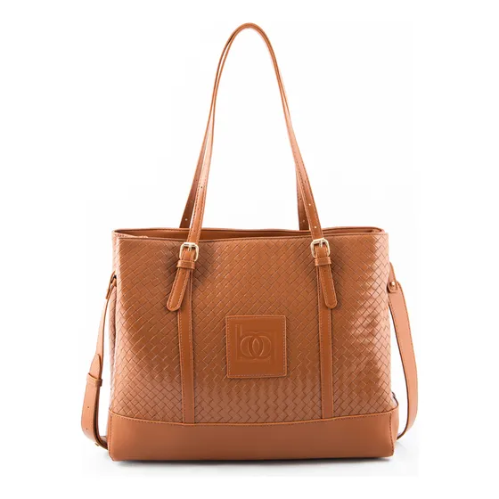 Cartera Bolso Blaque Cuero Pu Trenzado Cierre Correa Panama
