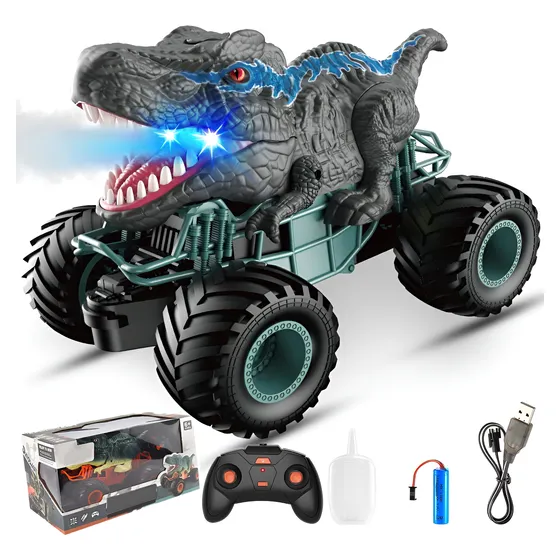 Auto Dino Control Remoto Luz Humo Y Sonido Real  Recargable