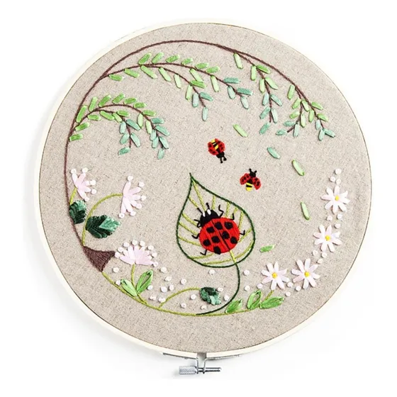Kit Bordado Para Principiante Diseño Flor Diy Casa Pared