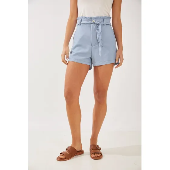 Short Denim Con Lazo Y Elastico Rimmel
