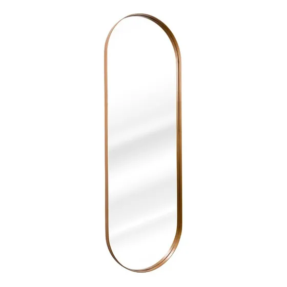 Espelho Oval Retrô Com Moldura Banheiro Quarto Sala 150x50cm Cor Da Moldura Bronze Lopazzi