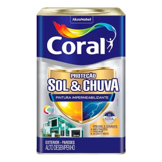 Tinta Acrílica Coral Sol & Chuva Pintura Impermeabilizante