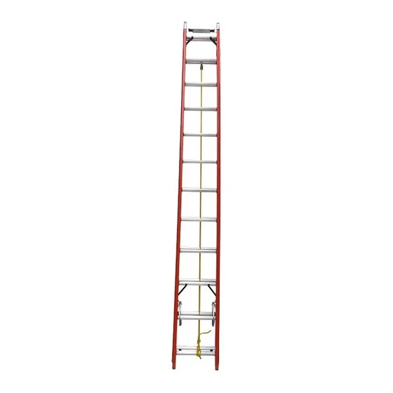 Escalera Dielectrica Extensible 16 Escalones + Apoya Poste Color Rojo