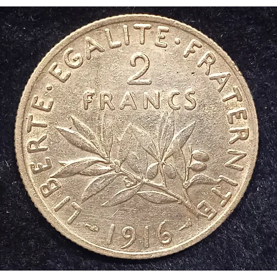 Moneda Francia 2 Francos 1916. Plata Ff058