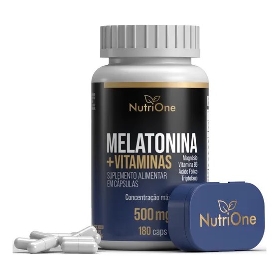 Melatonina 180 Cápsulas + Triptofano + Vitaminas - Nutrione Sabor Sem sabor