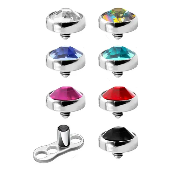 Piercing Microdermal 1 Cristal Con Base 14g Intradermico