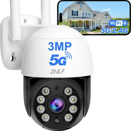 2nlf® 5G Cámara De Seguridad Exterior Wifi ip 360 Impermeable Bidireccional Seguimiento de Movimiento Alarma Móvil Visión Nocturna