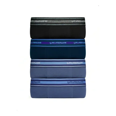 Cueca Infantil Masculina Lupo Modelo Box Kit 4 Sortido Escuro Liso 6 A 8 Anos
