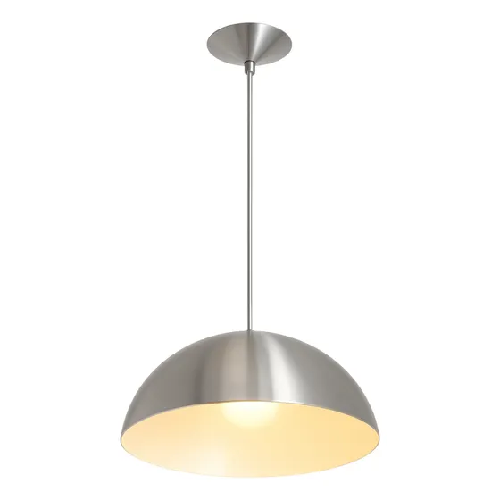 Lustre Pendente Meia Lua 40cm Metal Escovado Stilo Lustres