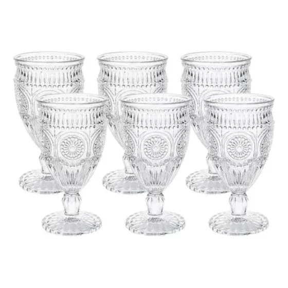 Set X 6 Copas Labradas Modelo Margarita 300 Ml