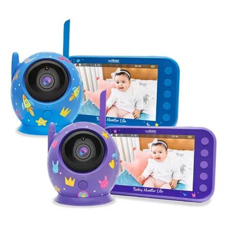 SoyMomo Lite Monitor de video Morado Pantalla 4.3 Visión Nocturna Colores Azul
