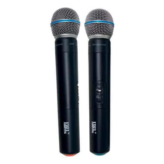 Microfone Duplo S Fio Jwl U585 Para Igrejas E Bandas