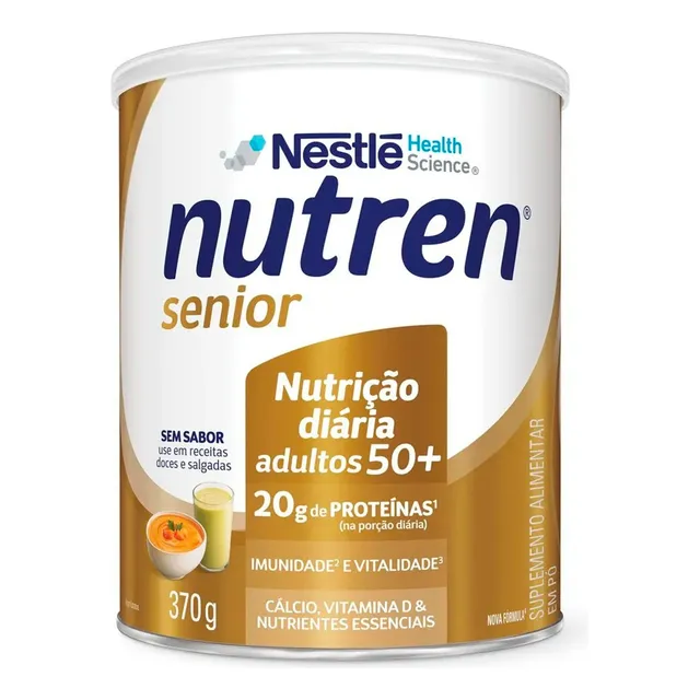 Nutren Senior Sem Sabor Suplemento Alimentar 50+ Lata 370gr