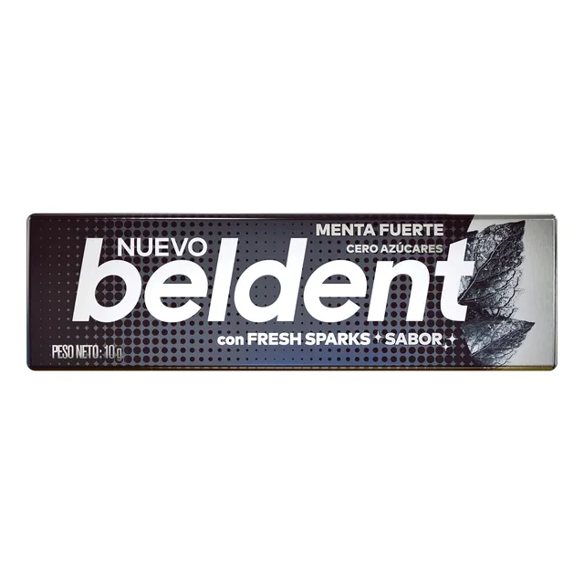Chicle S/azúcar Menta Fuerte Beldent 10 Grs.