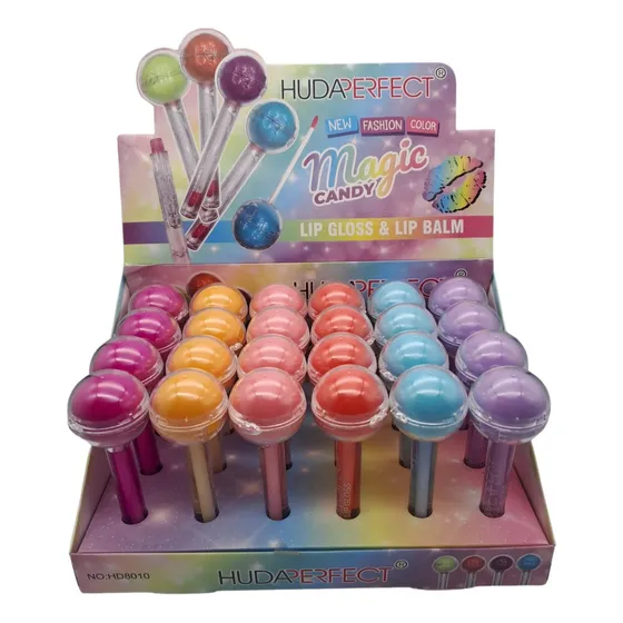 Chupete Doble Balsamo+brillo Labial Magico Set De 24 Unds