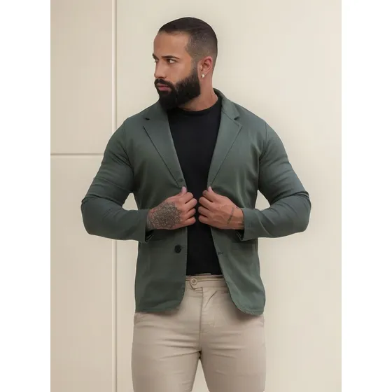Blazer Masculino Slim Com Elastano 12x S/ Juros Frete Grátis