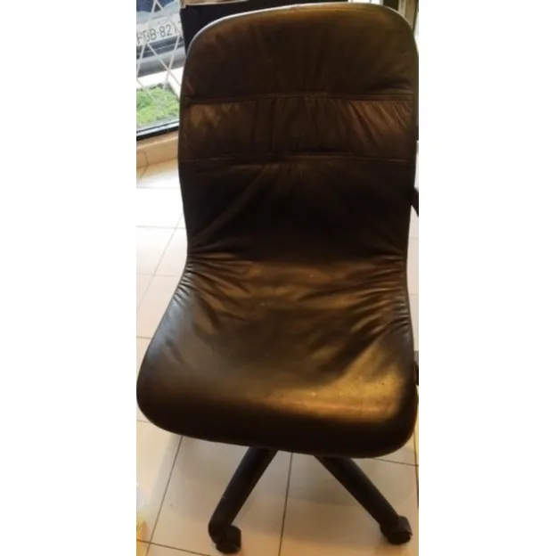  Sillon Gerente En Cuero Negro Regulable
