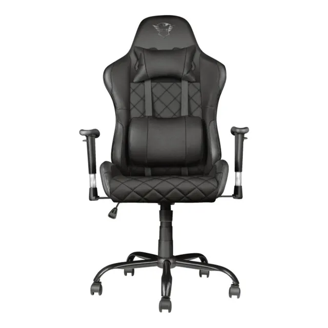 Silla de escritorio Trust GXT 707 Resto gamer ergonómica negra con tapizado de cuero sintético
