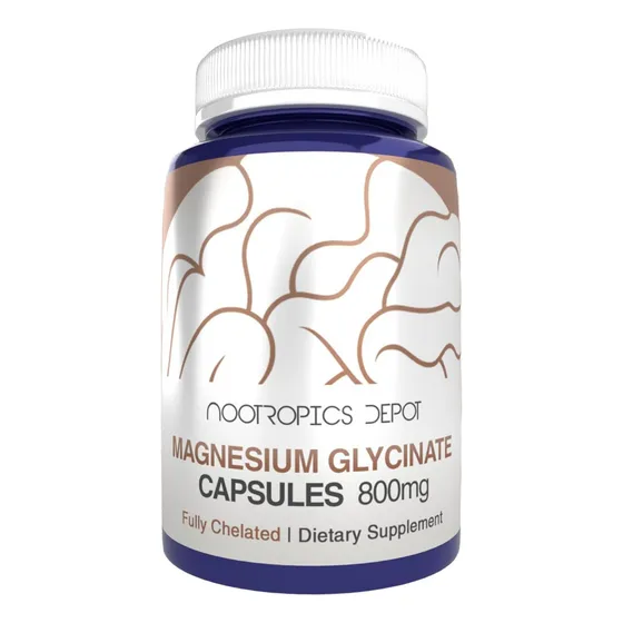 Suplemento Glicinato Magnesio 800mg 180 Capsulas Nootropics Sabor Sin Sabor