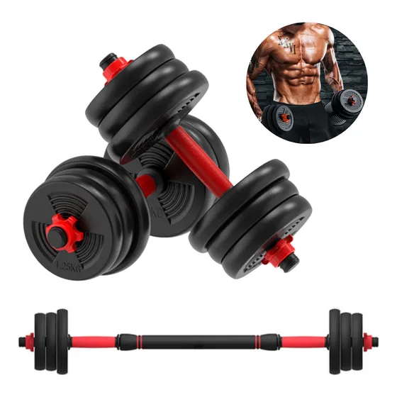 Conjunto Anilhas Halteres Barra 12kg Fitness Musculação Kit