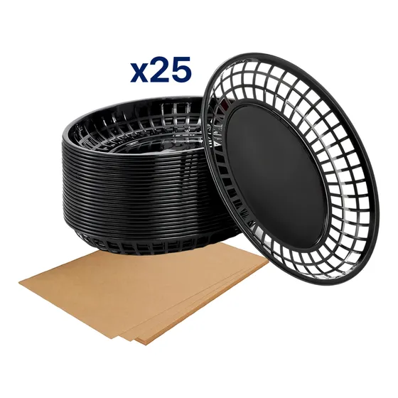 Cesta De Comida Con Mantel Set 25 Para Comidas Rápidas