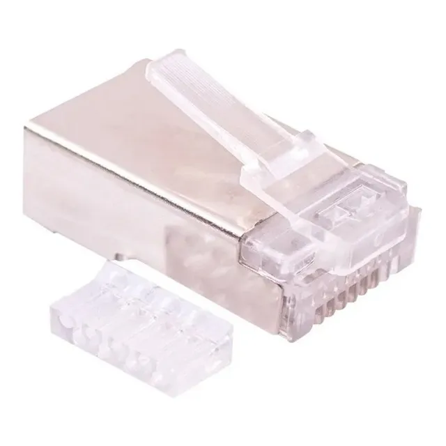 Conector Rj45 Cat6 Ftp, Metalico 100 Uni. 2 Piezas. Fac/bole