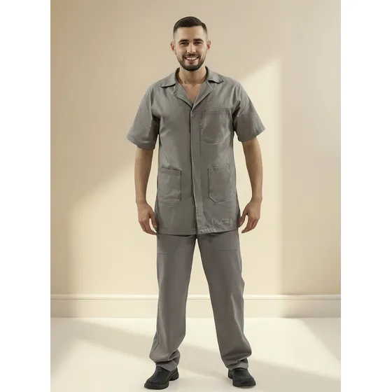 Conjunto Uniforme Mecânico Guarda Pó Calça Para Trabalho