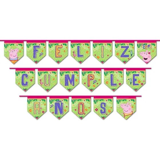 Guirnalda Feliz Cumpleaños Peppa Pig Glam