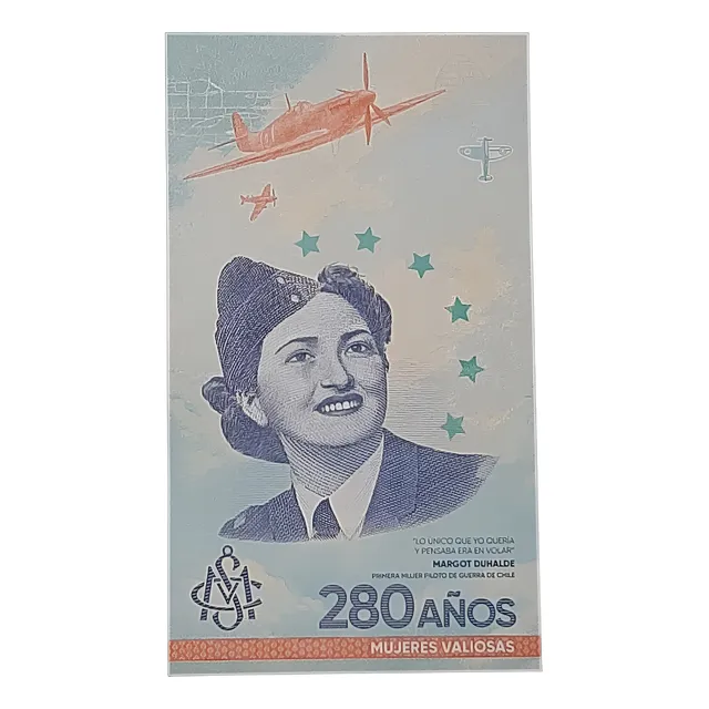 Billete Conmemorativo Margot Duhalde 280 Años Casa De Moneda