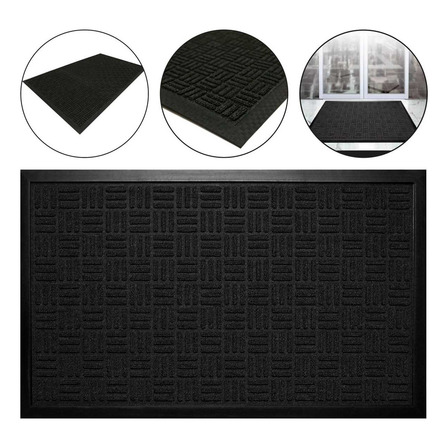 Tapete Capacho Waterkap Antiderrapante Porta Entrada 60x90cm Cor Preto Desenho Do Tecido Liso/preto Tapete Capacho Waterkap Antiderrapante Porta Entrada 60x90cm Cor Preto Desenho Do Tecido Liso/preto
