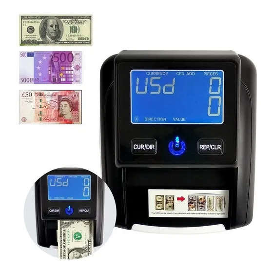Banknote Maquina Detector Billetes Falso Contador Recargable