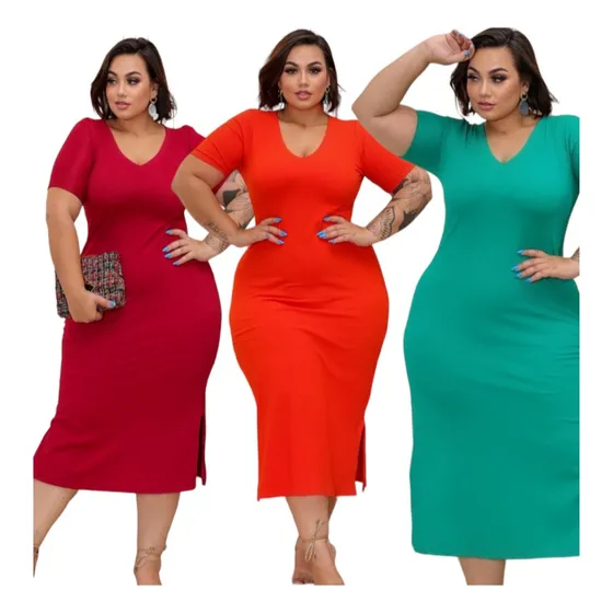Vestido Dama Talla Plus Gorditas Tallas Completa Tela Strech