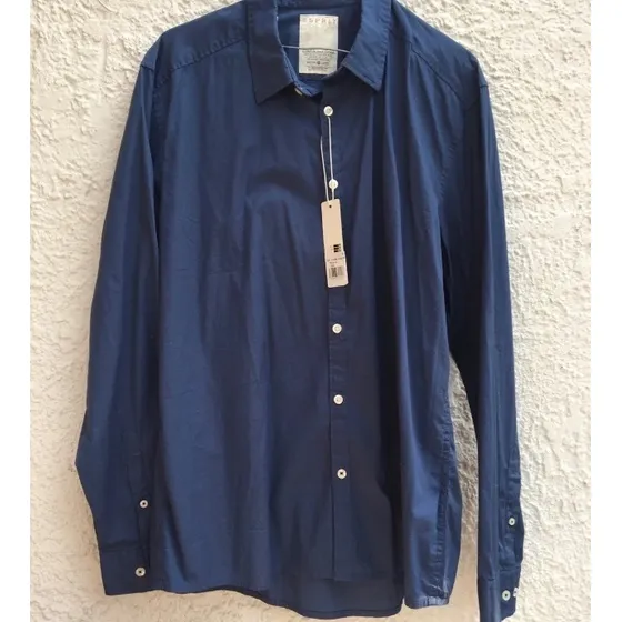 Camisa Manga Larga Azul Marca Esprit Talla Xl Para Hombre