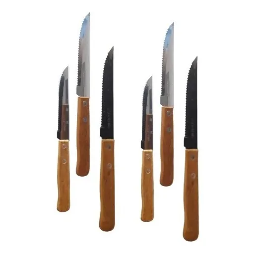 Cuchillo De Sierra Cacha De Madera Acero Inoxidable 
