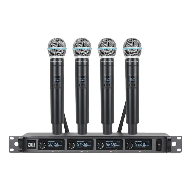 Xtuga Inalambrico 4 Canales Disctanci Uhf Mano Color Negro