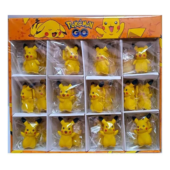 Caja Con 24 Gomas De Pokemon Pikachu 3 Modelos Diferentes.